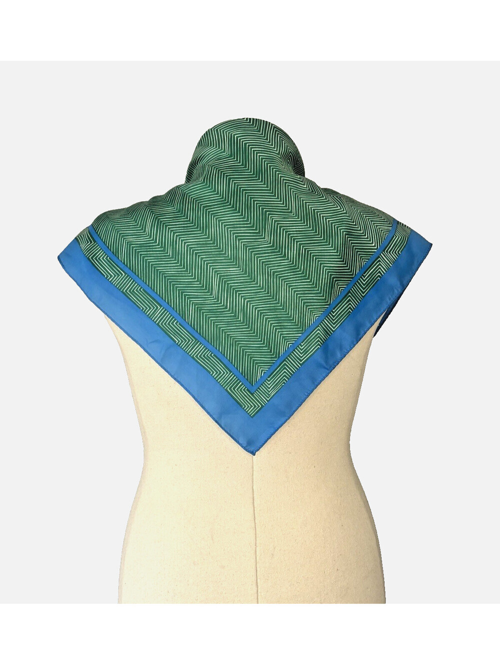 Vintage 1950's Salle Gee Rayon/Silk Scarf Geometric Hand Rolled 23" Sq EUC